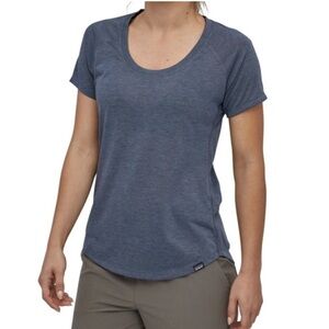 Patagonia Women's Capilene Cool Trail Short Sleeve Tee Heather Blue